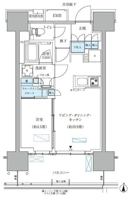 パークアクシス西大島コンフォートスクエア(1LDK/6階)の間取り写真
