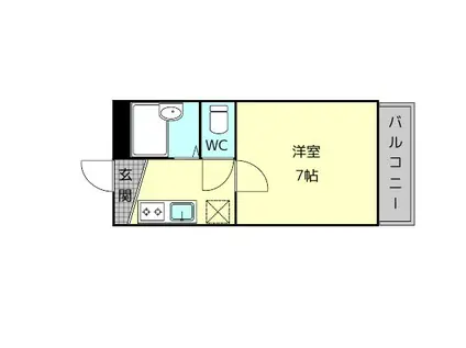 リッチヒル富雄(1K/1階)の間取り写真