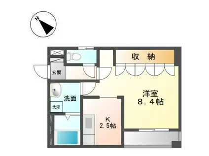 リリーベル(1K/1階)の間取り写真