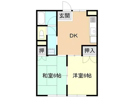 リベルテ翠川(2DK/1階)の間取り写真