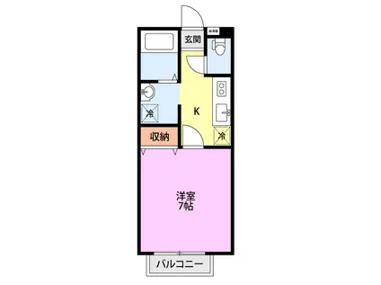 メゾン ルミエール(1K/2階)の間取り写真