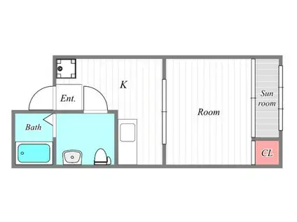 メゾンクレール春日中(1K/2階)の間取り写真