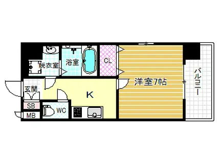 アドバンス西梅田ウインズ(1K/3階)の間取り写真