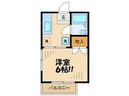 ハイムさつき(1K/1階)の間取り写真