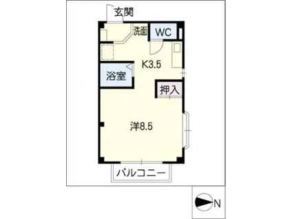 コーポサザンアイランド(1K/1階)の間取り写真