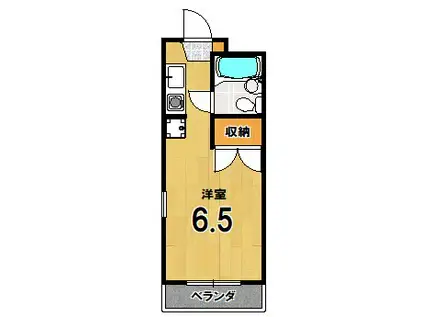 マンションたかぎ(ワンルーム/4階)の間取り写真