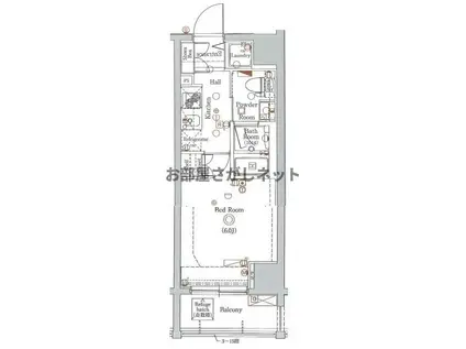 グラントゥルース大森ライズ学生・社会人にオススメ(1K/9階)の間取り写真
