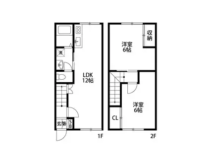 スカイタウンC棟(2LDK/1階)の間取り写真