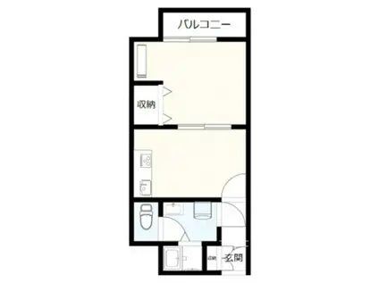 サンファスト東中野(1DK/4階)の間取り写真