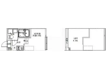 東四つ木1丁目B(ワンルーム/1階)の間取り写真