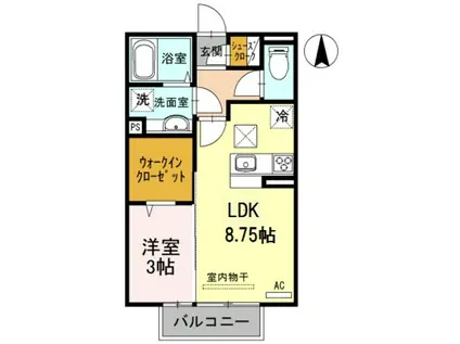 ブリオーソ今福(1LDK/1階)の間取り写真