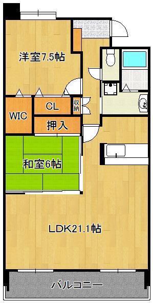 ルピナス守恒(2LDK/3階)の間取り写真