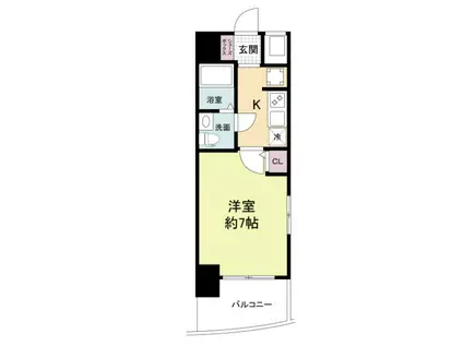 セレニテ桜川駅前プリエ(1K/6階)の間取り写真