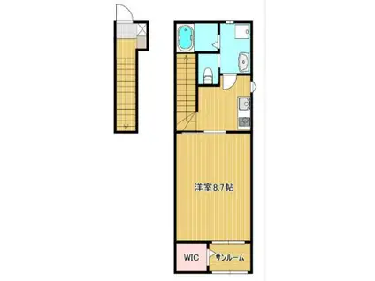 NECTAR A棟(1K/2階)の間取り写真