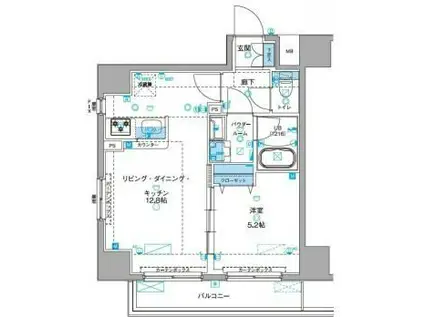ジェノヴィア浅草IIIグリーンヴェール(1LDK/7階)の間取り写真