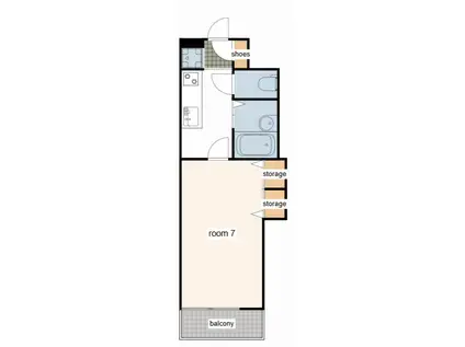 ジュネス野里(1K/2階)の間取り写真