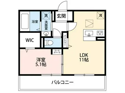 ラメール(1LDK/1階)の間取り写真