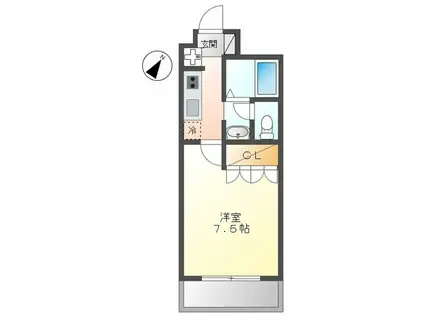 アメニティ白楽(1K/2階)の間取り写真