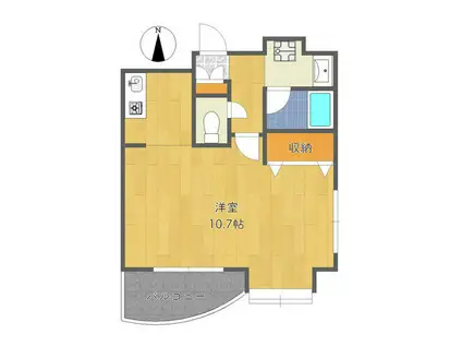 アンソレイユISHII(1K/4階)の間取り写真