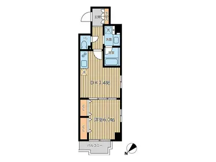 シティ スパイア蔵前(1DK/6階)の間取り写真