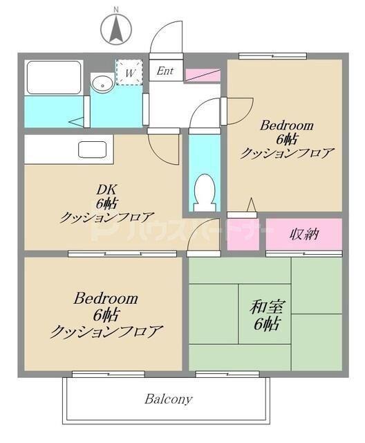 パレドール新小岩(3DK/1階)の間取り写真