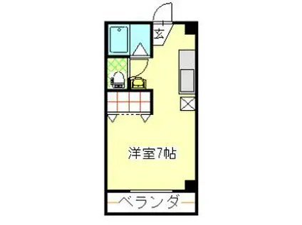 キャッスル2(1K/2階)の間取り写真