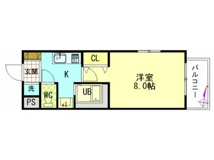 モリナガビル(1K/1階)の間取り写真