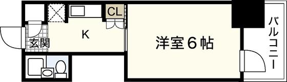 カルム大手町(1K/7階)の間取り写真