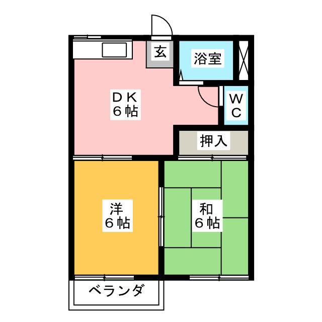 フォーブルドゥ(2DK/1階)の間取り写真