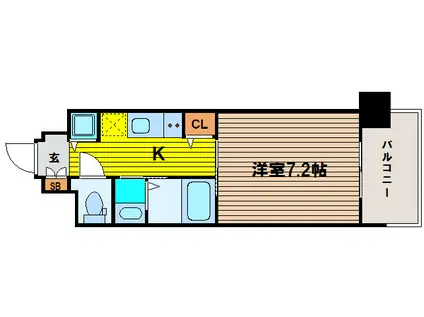 レジンデンス南森町(1K/3階)の間取り写真