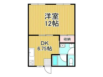 コーポラス田主丸A(1DK/1階)の間取り写真