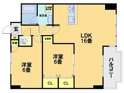 第37長栄クレメント五条(2LDK/4階)の間取り写真