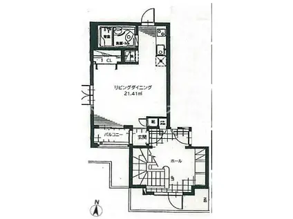 キャトルメゾン(ワンルーム/1階)の間取り写真