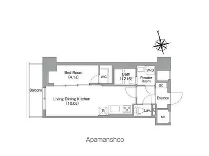 コンフォリア・リヴ南砂町イースト(1LDK/2階)の間取り写真