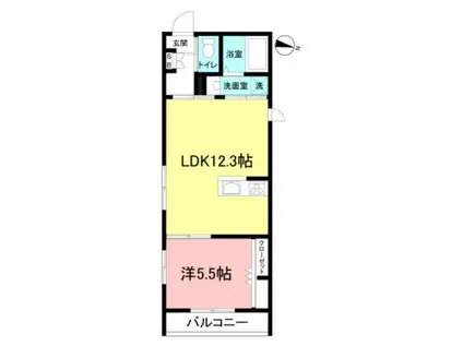 プリムヴェール(1LDK/3階)の間取り写真