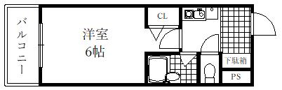エスリード三宮第3(1K/3階)の間取り写真