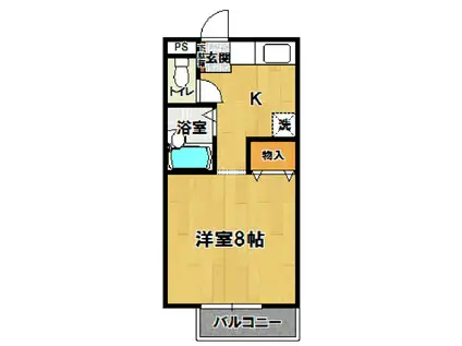 プルミエロジュマンA・B(1K/2階)の間取り写真