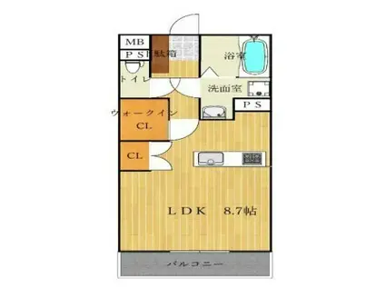 エスペランサ(ワンルーム/4階)の間取り写真