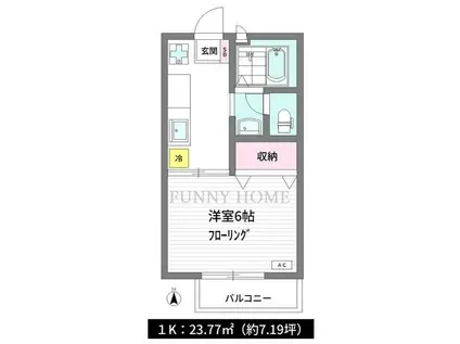 コモガーデン笹塚(1K/2階)の間取り写真