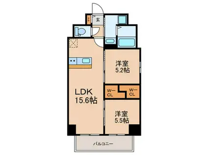 博多グランドレジデンス(2LDK/6階)の間取り写真