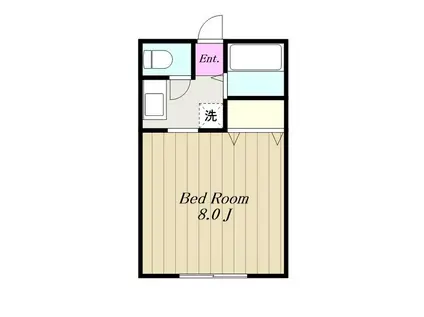 ホワイトハウスII(1K/1階)の間取り写真