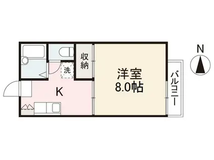 ツインクルハイツII(1K/1階)の間取り写真