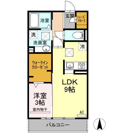 SALT VALLEY COURTII(1LDK/1階)の間取り写真