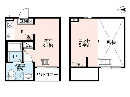 パークアベニュー露橋(ワンルーム/2階)の間取り写真