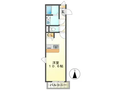 VILLA SOLE(ワンルーム/3階)の間取り写真