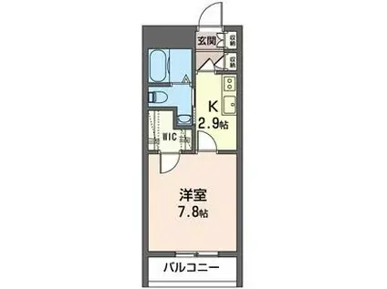 ベレオ弦巻(1K/1階)の間取り写真