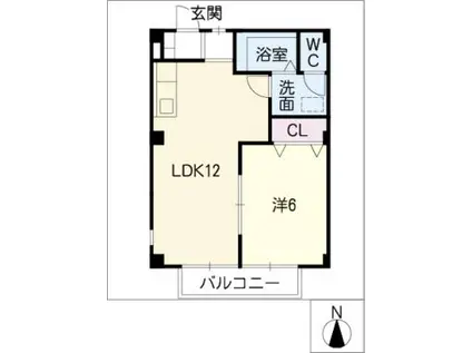 サンシャイン長良 III(1LDK/1階)の間取り写真