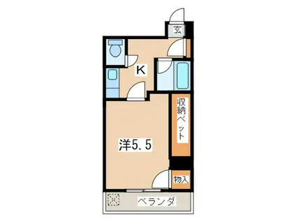 千代田マンション八王子(1K/5階)の間取り写真