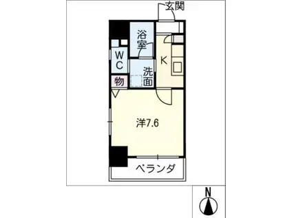 アールズタワー志賀本通駅前(1K/3階)の間取り写真