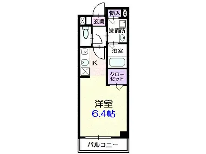 エターニティ(ワンルーム/1階)の間取り写真